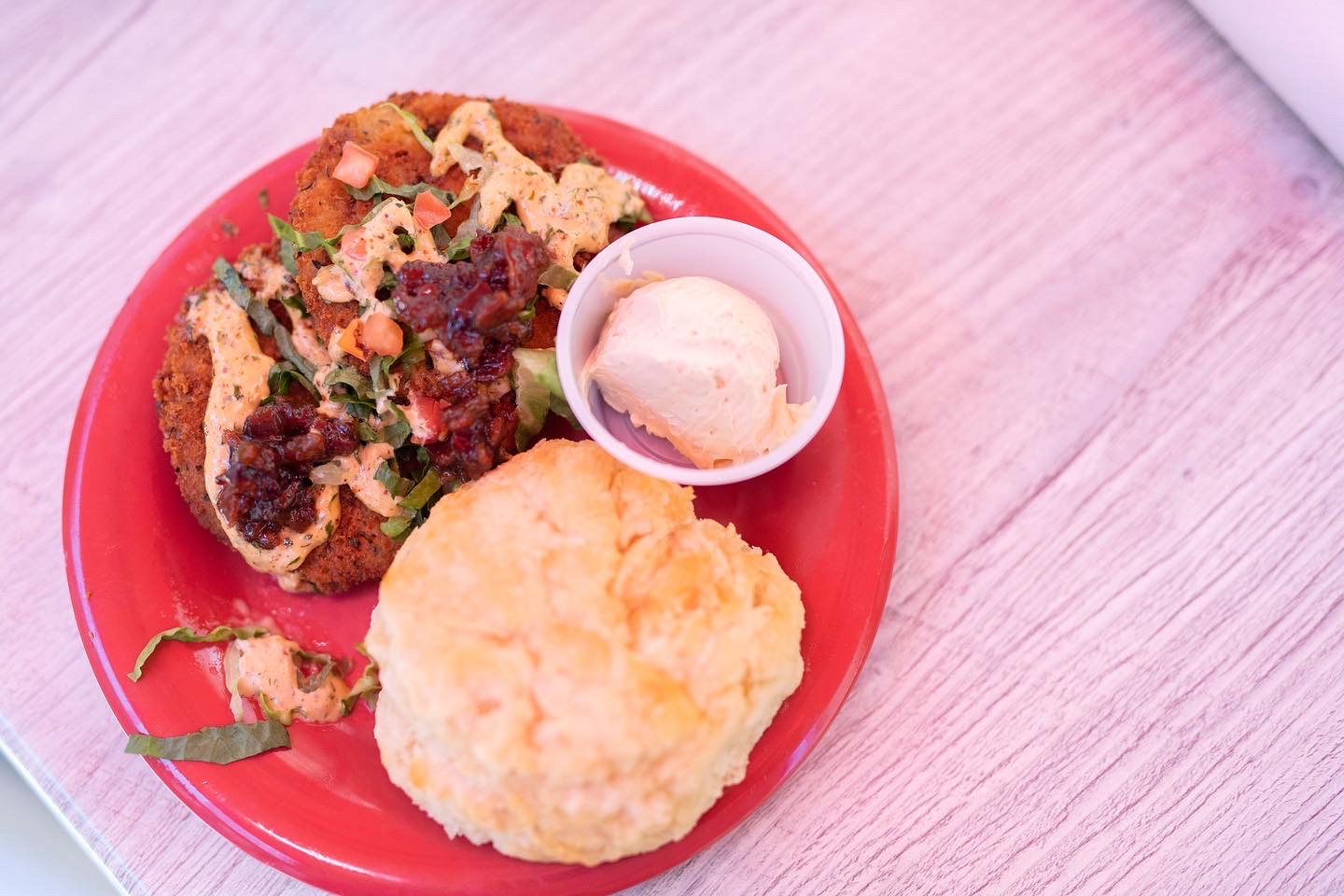 a plate of food on a table