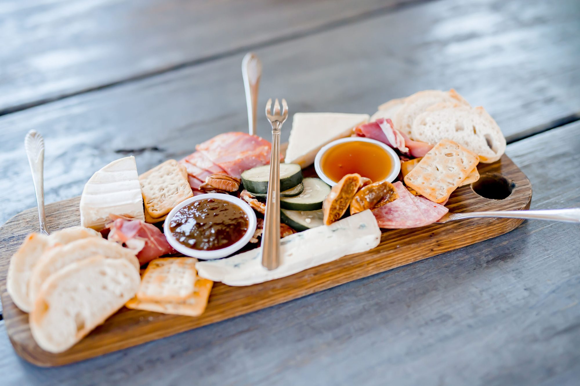 a piece of cake sitting on top of a wooden table